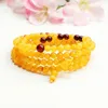 سلاسل Natural Amber Bead Lanyard Necklace Men Women Fine Jewelry Adlicen الأصفر الصفراء Ambers 108 Mala Netlaces