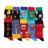 Chaussettes homme tendance nourriture hamburger frites tube long Yin Yang coton femme fruit moyen personnalisé