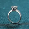 Anillo de compromiso de plata 925 de moissanita de 2ct, anillo de halo de moissanita de corte redondo, anillo de compromiso de boda, anillo de moissanita