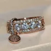 Infinity Brand New 2019 Luxury Jewelry 925 Sterling Silver White Clear Topaz CZ Diamond Key Ring Women Wedding Vintage Ba2609