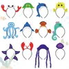 Party Hats 12st Ocean Birthday Party Hair Hoop under havet bläckfiskhval Seahorse Crab HeareWear Mermaid pannband Stage Performance Props 231026