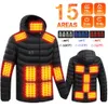USB-infraroodgebieden Heren Winter Elektrisch verwarmd vest voor sport Wandelen Verwarmingsjack