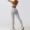 Ensembles actifs ensemble de gymnastique femmes Push Up vêtements de Sport entraînement femmes Lycra tenue de Sport pour vêtements pour femmes deux pièces Yoga gris