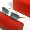 Gold Silver Metal Ben Rimless Solglasmode Luxurys Designers Solglasögon för kvinnor Vintage Mens Carti Glasses Mens Travel Tour Gelglas