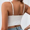 Women's Tanks Black And White Colors Sexy Lace Design Chest Wrap Short Navel Camisole Women Clothes Crop Tops For Lingerie Wear