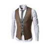 Gilets pour hommes Gilet de couleur unie Hommes Robe Costume Simple boutonnage Slim Gilet Mariage Chaleco Hombre Weste Herren