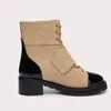 Nouvelles femmes marque botte de luxe designer classique diamant treillis lettre chaîne Martin bottes en cuir de vache supérieure en peau de mouton pieds rembourrés semelle épaisse anti diapositives dames chaussons