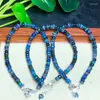 Bracelet naturel noir opale Bracelet cristal bleu Reiki guérison haute qualité pierres précieuses mode femmes bijoux cadeau 1 pièces 2x4mm