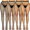 Meias femininas 4 pçs menina fishnet meia-calça malha diferente conjunto sexy calças de cintura alta boate wear medias de mujer