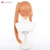 Costumes Catsuit jeu Honkai Star Rail Guinaifen Cosplay 70 cm Orange avec queue de cheval femmes Anime cheveux synthétiques résistants à la chaleur + bonnet de perruque