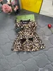 Luxury Autumn Girl Dress Sexig Leopard Print Kids Kjol Storlek 90-140 Långärmad rund nacke Barn Frock Oct25