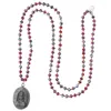 Ожерелья с подвесками KELITCH красного цвета, Будда йоги, Y-образные бусины из натурального камня, эффектные браслеты, ювелирные изделия Mala