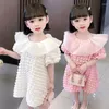 Vestidos de menina estilo europeu e americano vestido de verão infantil 2023 fábrica manga bufante princesa primavera outono