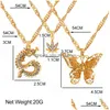 Hanger Kettingen Boheemse Mtilayer Kettingen Voor Vrouwen Mannen Gouden Vlinder Portret Coin Cross Crystal Chokers Ketting Tren Dhgarden Otsik