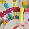 Party Hats Birthday Girl pannband levererar Happy Word Hair Accessory Creative Hoop P O Props Quilts Games 231027