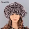 Berets Berets caps for women winter rabbit fur hat causal warm knitted caps for girls female fashion outdoor large ladies volume hats 231027