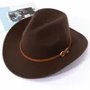 Шляпы с широкими полями Ведро с поясом в британском стиле, мягкая фетровая шляпа для мужчин и женщин с плоскими полями, джентльменская шерстяная джазовая ковбойская шляпа в стиле вестерн 231027