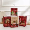 Present Wrap 4 8 12st Merry Christmas Paper Bags Santa Claus Candy Cookie Packing Navidad Decoration Noel Party Supplies 231027