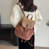 School Bags Women Korea Autumn Backpack Female Ins Student Soft Suede Shoulder Bag Casual Travel Bagpack Brown Rucksack Mochila