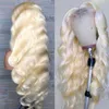 Synthetische pruiken 13x4 13x6 HD Transparant 613 Blond Kant Frontaal Menselijk haar Lichaamsgolf 180% Maleisisch Voorkant 231027