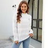 Kobiety swetry dla kobiet na drutach luźne dopasowanie pół wysokiego mecka ciepłe top elegancki swobodny sweter pullover