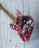 기타 일렉트릭 기타 세인트 플로이드 로즈 비브라토 브리지 레드 프랭크 5150, 흰색 빛과 검은 색 에드워드 밴 헬렌스 en vio gladys