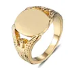 7-16 multi tamanho grande anel masculino feminino aço inoxidável banhado a ouro forma oval suave dedo jóias inofensivo proteção ambiental254o