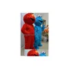 Mascot Wysoka jakość dwa komputery PCS Red Blue Biscuit Street Cookie Monster Costume Animal Carnival Dodaj kroplę dostawę kostiumów DH6DV