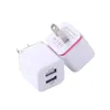 Högkvalitativ 5V 2.1/1A Double US AC Travel USB Wall Charger för Samsung Galaxy HTC -mobiltelefoner Adapter