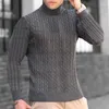 Men's Sweaters Fashion Twist Crochet Knit Basic Tops Men Sweater Autumn Casual Pure Color Long Sleeve Slim Bottoming For Mens Knitwear