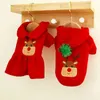 Psa odzieżca ciepły sweter jesienne zima małe ubrania pies Słodka czerwona sukienka Bożego Narodzenia Kotar