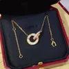 Collana AMORE per donna Collane con ciondolo con diamanti Placcato in oro 18K Regalo di gioielli di marca di moda