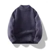 Men's Hoodies 2023 Winter Warm And Thickened Mink Fleece Sweater Round Neck Loose Solid Large Knit