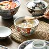 Tigelas estilo japonês cerâmica cozido ovo cozido pote com tampa grande arroz macarrão tigela criativa salada de frutas sopa utensílios de cozinha