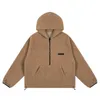 OF Double thread Chaopai High Street Half zip fleece FOG hoodie coat