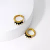 Boucles d'oreilles cerceau en Zircon noir, cercle européen et américain, Piercing Huggie pour femmes, accessoires de bijoux, vente en gros