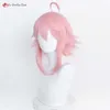 Catsuit Kostüme Cosply Perücke Spiel Ensemble Sterne ES Cosplay Tori Himemiya Perücken 40 cm Rosa Süßes Haar Hitzebeständige Anime Perücken + Perückenkappe