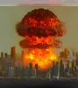 Декоративные предметы Статуэтки Ядерный взрыв Бомба Грибное облако Лампа Беспламенный для двора Декор гостиной 3D Ночник Перезаряжаемый 231027