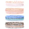 チャームブレスレット4pcsset crystal for women girls userrate nuratestone beadsグレーピンク白い青シリーズファッションジュエリー231027