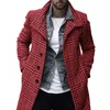 Trenchs d'hommes Hommes Manteau Plaid Dressing Mâle Coldproof Simple Boutonnage