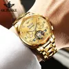 Wristwatches OUPINKE Luxury Men Automatic Mechanical Wristwatch Tungsten Steel Watch Top Brand Sapphire Glass Watches reloj hombre 231027