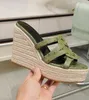 العلامة التجارية الأنيقة Bovary Cassandra Wedge Sandals أحذية جلدية مربعة إصبع قدم المشي سيدة Sandalias تصميم الزفاف الزفاف EU35-43.box