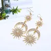 Bandeaux Halo couronne exagérée soleil lune étoiles boucles d'oreilles pour femmes bijoux doré Boho Vintage boucles d'oreilles ensembles 231025