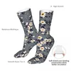 Herrensocken Männer Sport Vintage Blumenhintergrund Baumwolle Lustige kleine weiße Blumen Frau