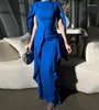 Casual Dresses Elegant Party for Women 2023 Autumn Winter Wedding Gästklänning LACE SOLID Färg Blue Long Female Clothing Outfits