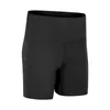 LU Solid Color Nude Yoga Align Shorts Hög midja HIP Tight Elastic Training Women's Hot Pants Running Fitness Sport Biker Golf Tennis Workout Leggings 6 "