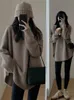 Maglione da donna in cashmere sciolto coreano maglieria di media lunghezza vintage francese solido pullover oversize autunno inverno dolcevita 231026