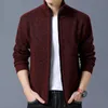 Suéter masculino de lã cardigã de tricô suéter completo zip jaquetas outono inverno outwear na moda casual plus size 4xl suéteres casaco masculino 231027