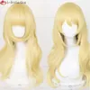 Disfraces de catsuit Miyazono Kaori Anime Your Lie in April Cosplay Pelucas de fiesta de pelo sintético resistente al calor rizado dorado + gorro de peluca