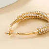 Hoop Earrings 2023 Trend Copper Rhinestone Oval Wedding Party Creative Jewelry Women's Elegant Fashion Accessories Gift